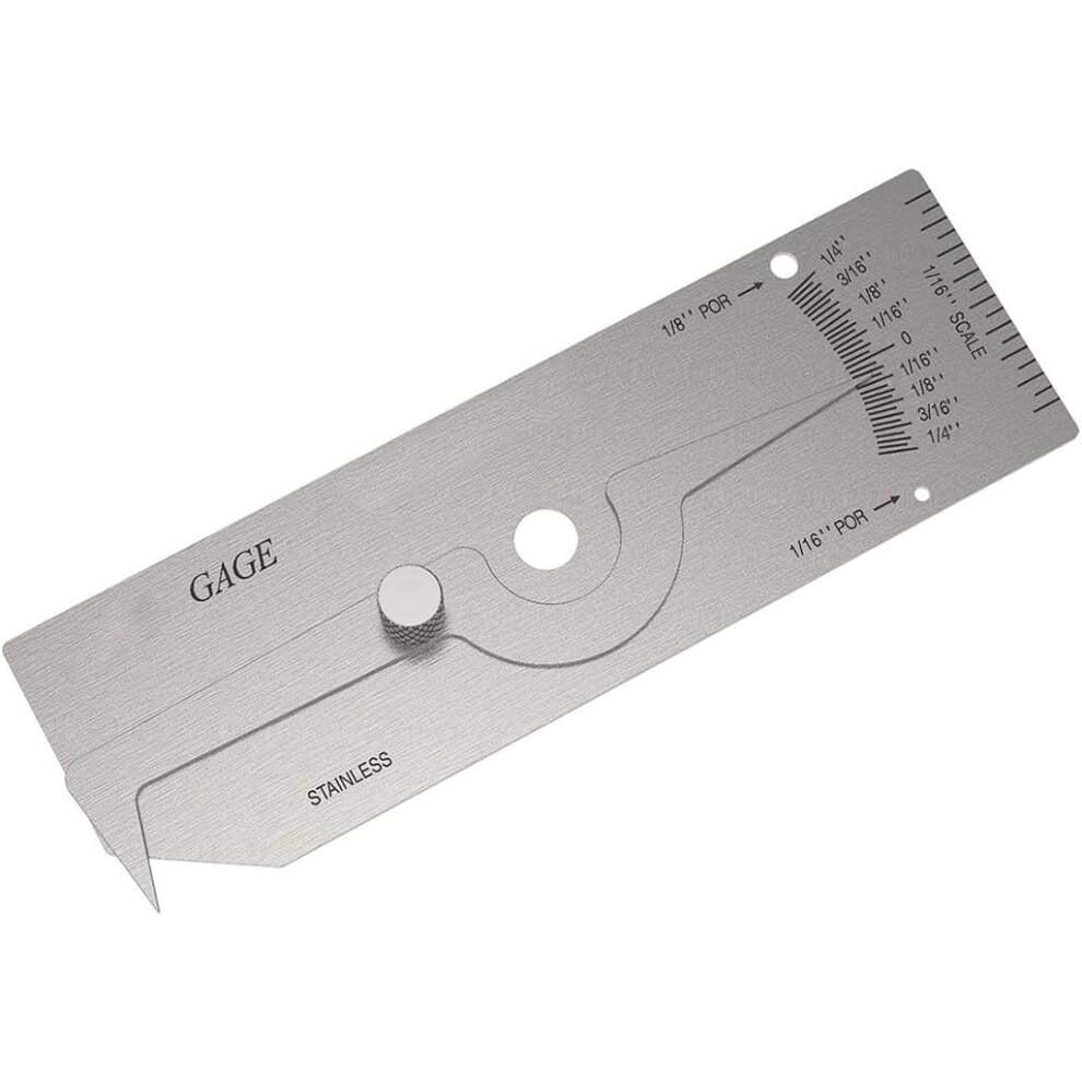 (Inch) Welding Gauge, Biting Edge Undercut Measuring Tool With 0-6Mm/0-0.2In Single Weld Gage High Precision For Welder Inspection Sliver (Metric) 749691194468