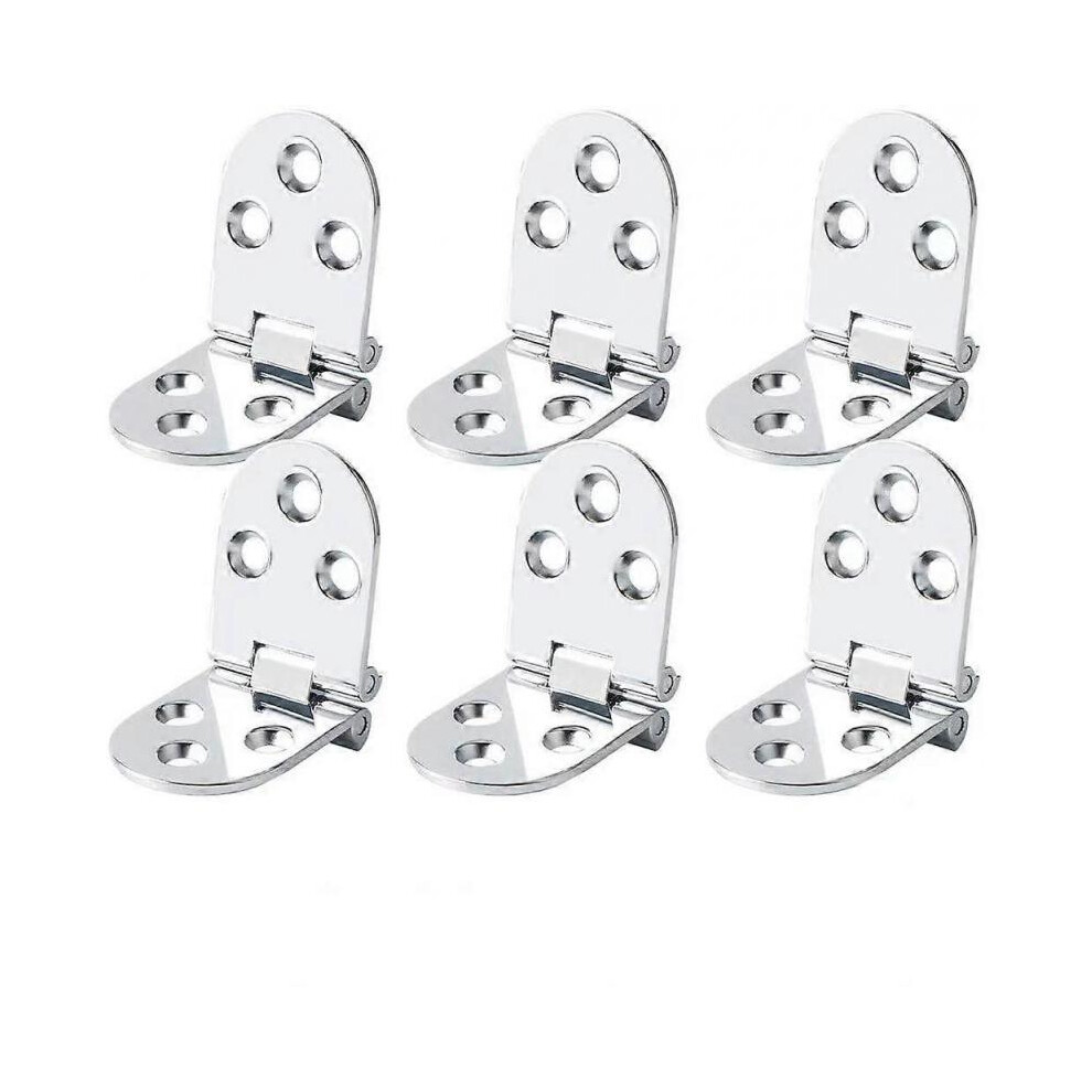 6pcs Flat Folding Cabinet Door Tanble Hinges,Sewing Machine Table;Zinc Alloy Folding Flip Hinge,Flip Top Hinge with Screws,Silver80*30mm