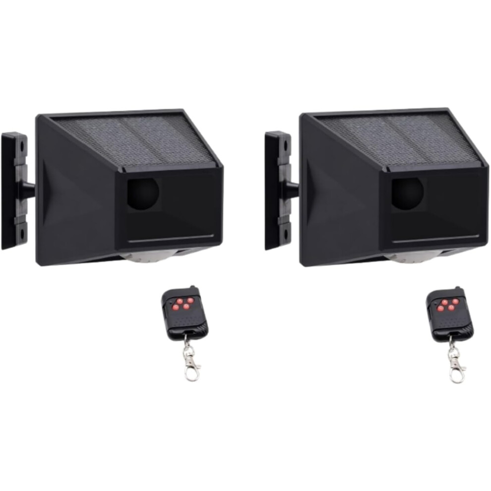 (2 Pack) Solar Alarm Outdoor Motion Sensor Detector Freely Rotatable Ip65 Waterproof 129Db Loud Siren Lamp Strobe Light With Remote For Orchard Farm B 749691194529