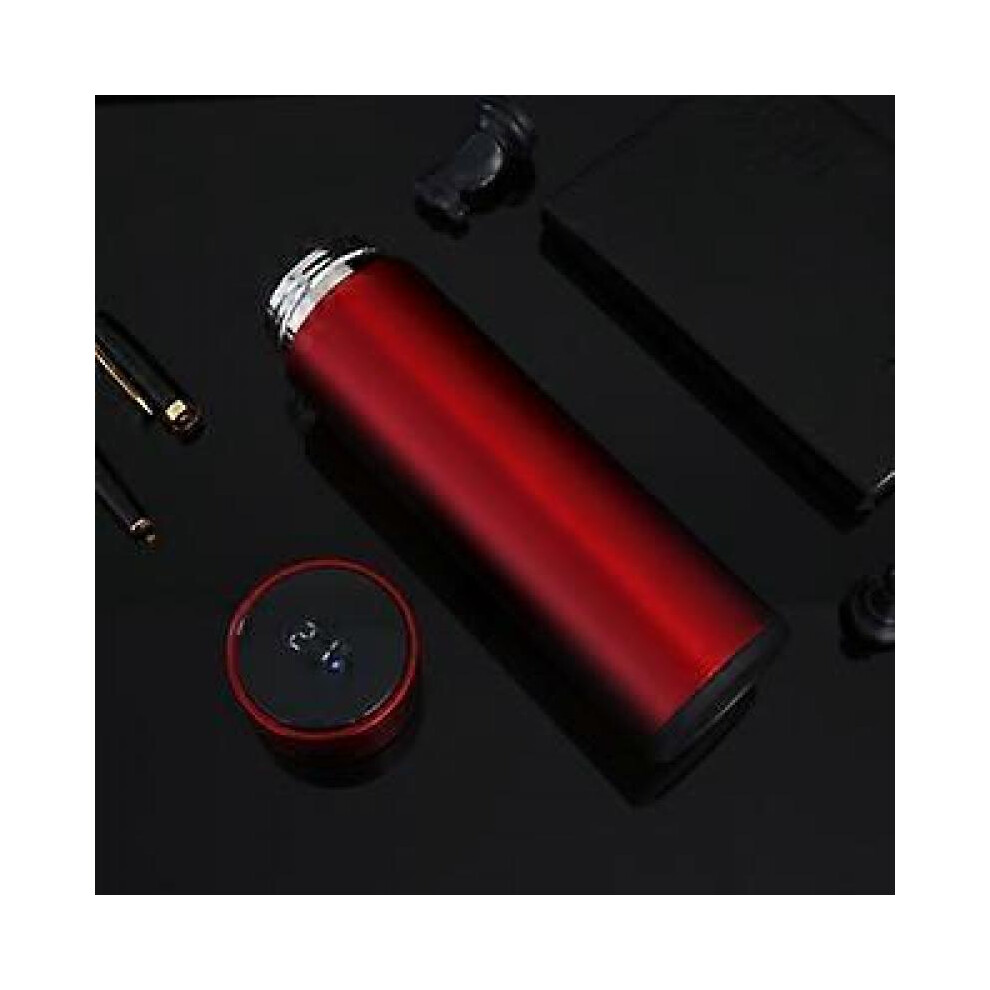 Vacuum Flask, 500 Ml Kettle, Stainless Steel, Led Touchscreen Temperature Display, Sealed Smart Cup Bottle (Red)