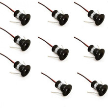 Black 9pcs Mini 12V 1W LED Ceiling Recessed Spotlights for Kitchen, Stairs,DIY Lighting, Warm White, Cool White, IP653000k (120, Warm White).