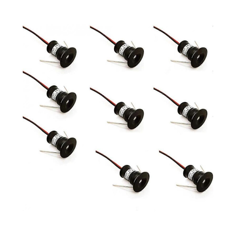 Black 9pcs Mini 12V 1W LED Ceiling Recessed Spotlights for Kitchen, Stairs,DIY Lighting, Warm White, Cool White, IP653000k (120, Warm White).