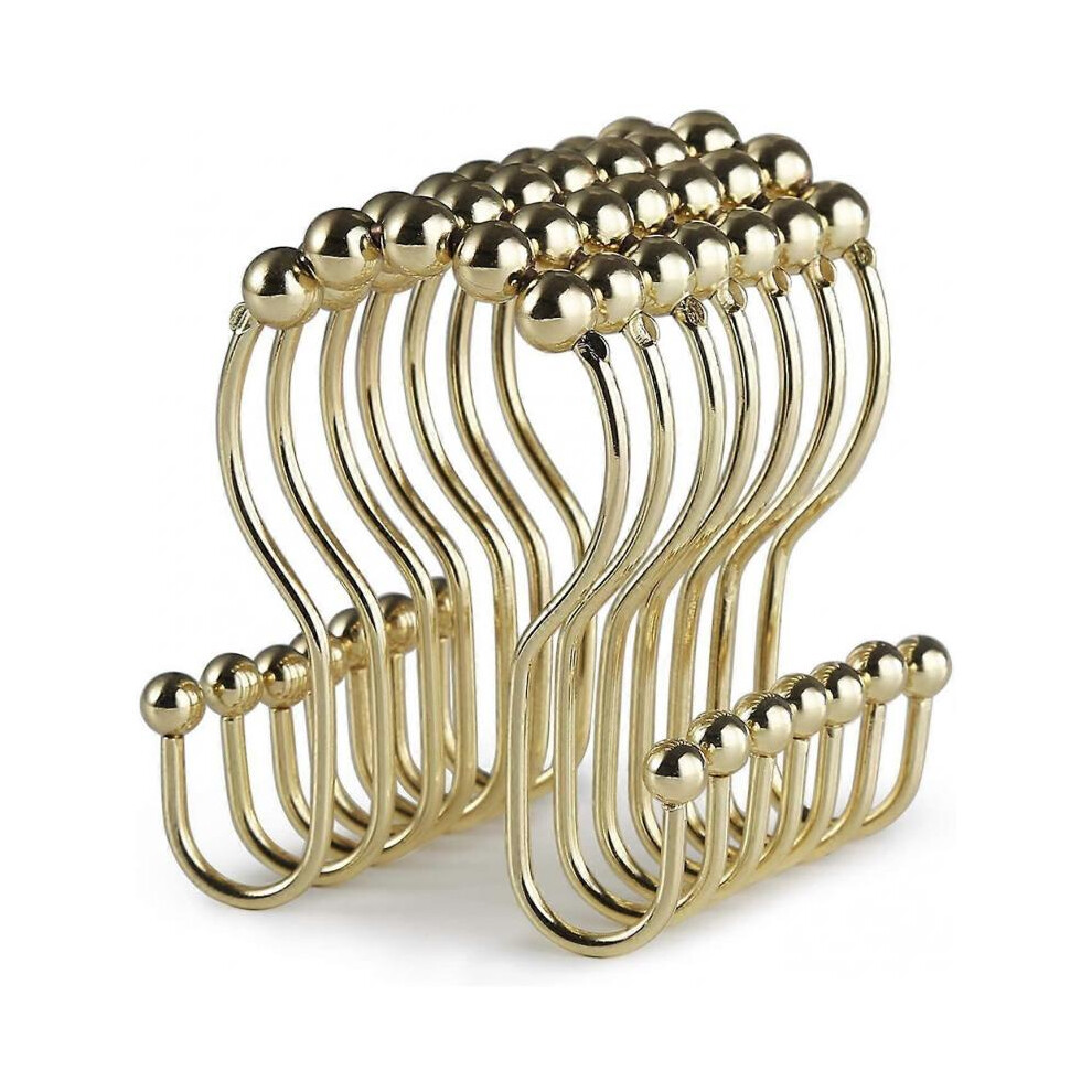 12 Pack Gold Rust Resistant Stainless Steel Shower Curtain Hooks.