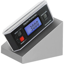 (Digital Protractor) AG-82413B Digital Protractor, Silver, 0-360 with Backlight, Absolute Angle Measurement, V-Groove Base, Magnetic, Compact,