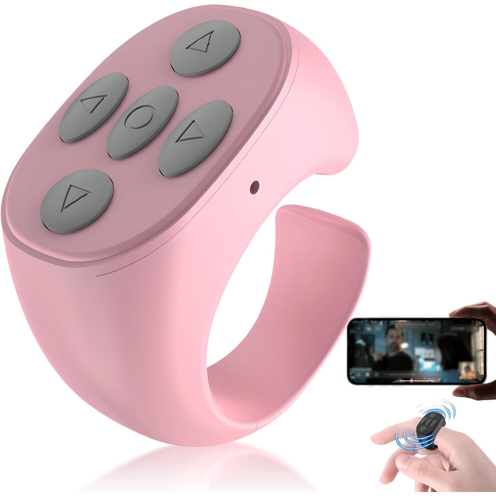 () Fingertip Wireless Bluetooth Remote Control, Remote Control Shutter/Clicker,Scroll Videos,Volume Control,Compatible Ios (Black) Pink/Black 749691194642