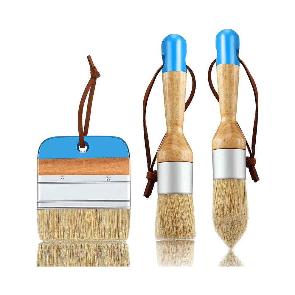 Photos - Putty Knife / Painting Tool Merkloos 3 PCS Chalk And Wax Paint Brushes Oval Brush