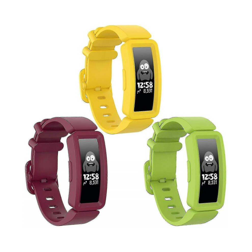 3pcs Soft Silicone Bands Compatible with Fitbit Ace 2