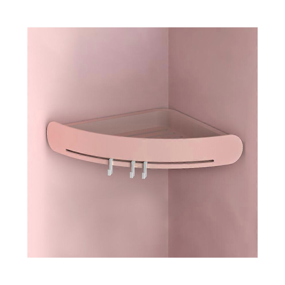 Wall Shelf, Triangle, Storage Shelf, Hook, Punch-Free * White