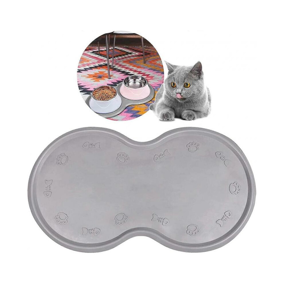 Pet Feeding Mat Cat & Dog Mats for Food & Water - Flexible and Easy to Clean Feeding Mat
