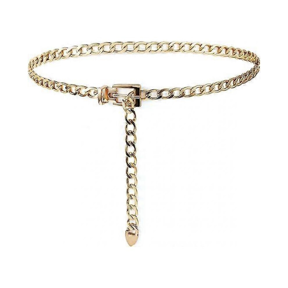 (105cm) Chain Belt for Women Girls,Adjustable Gold Metal Waist Chain Chunky Chain Belts