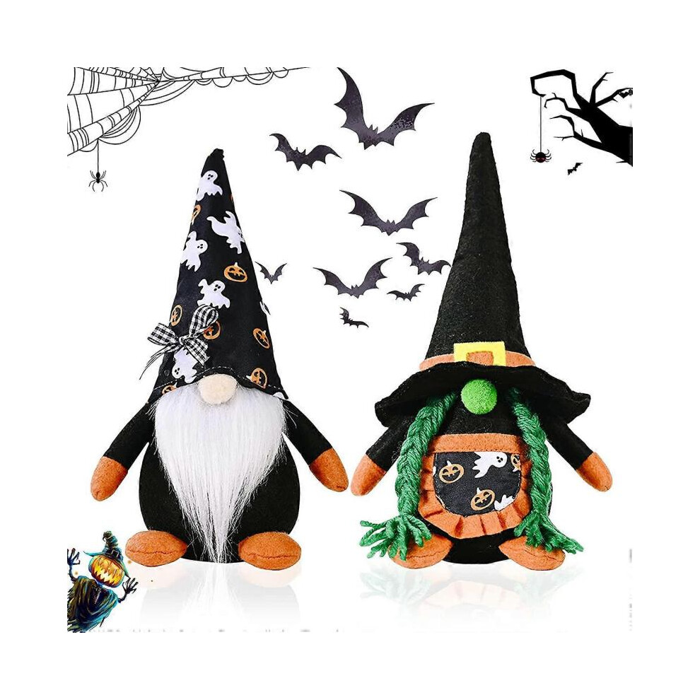 Halloween Gnome Swedish Plush Decor,2 Pack Gnomes Halloween Ornament Doll Decor Spooky Tomte Dwarf