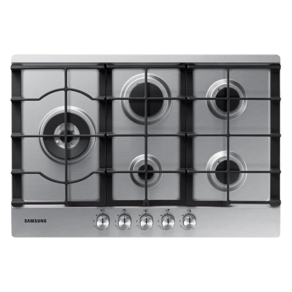 Samsung 5 Burner Gas Hob With Cast Iron Grates Stainless Steel NA75D3030AS/EU