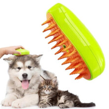 3-in-1 Self-Cleaning Grooming Brush - Multifunctional Hair Comb, Cleaner & Spray Comb for Cats and Dogs (Green)