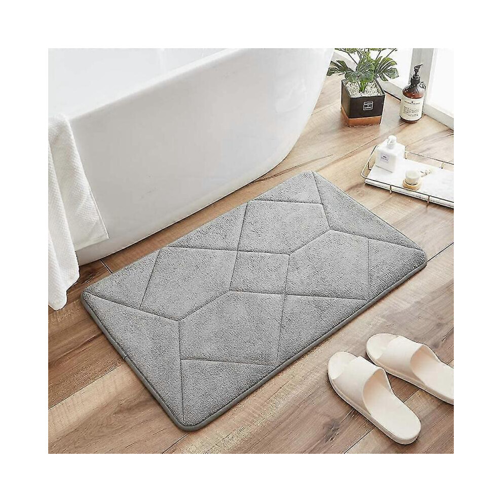 Non-slip Bathroom Mat Absorbent Bath Rug for Bathroom Floor(grey)