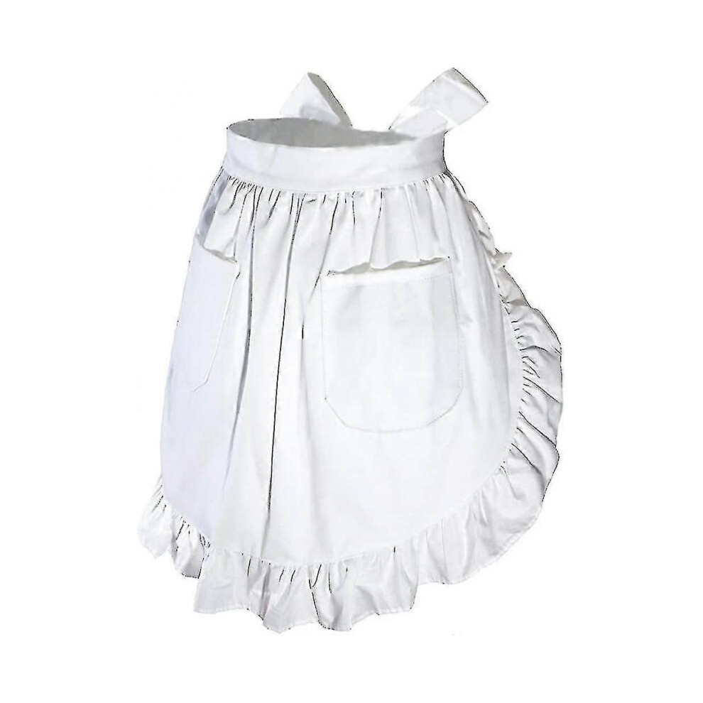 Vintage Apron Cooking Kitchen Ruffle Maid Apron