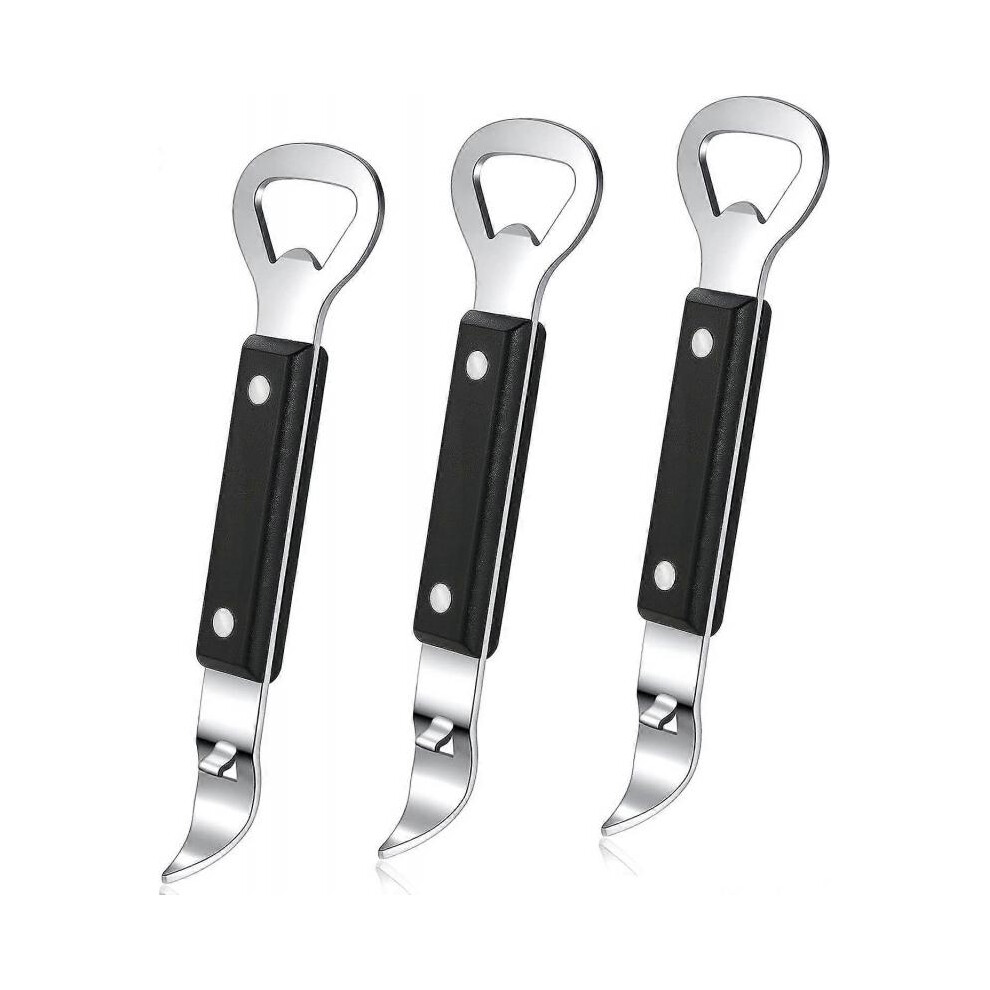 Can Punch Bottle Opener, Manual Stainless Steel Can Opener 3 Pack