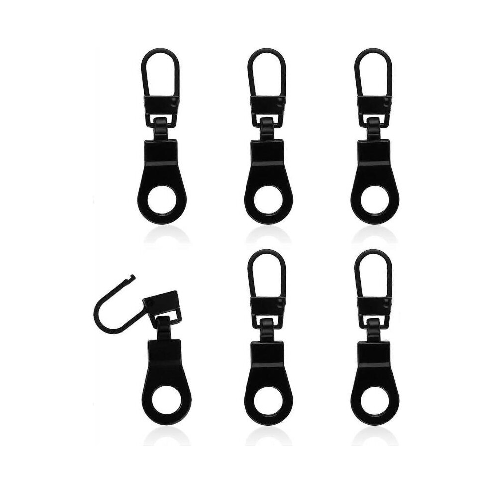 6 Pieces Zipper Pull Replacement for Small Holes Zipper Detachable Zipper Tab Repair for Clothing Jackets Boots Purse
