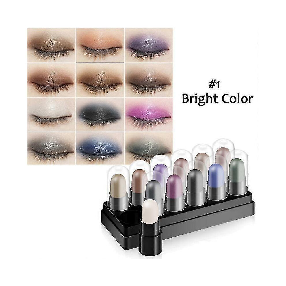 12 Colors Eyeshadow Pen Set Waterproof Long-lasting Shimmer Glitter Eyeshadow