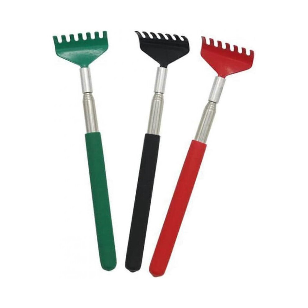 3 x Back Scratchers Hand Massager | Rake Head Style Telescopic Arm Back Scratcher | Portable, Extendable, Retractable Massager 3 Pack