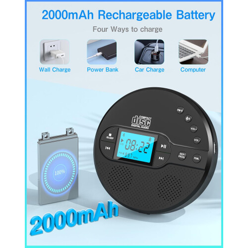 Portable CD Player with Bluetooth 2