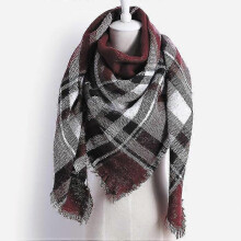 Women's Autumn Winter Scarf Imitation Cashmere Chequered Blanket Scar