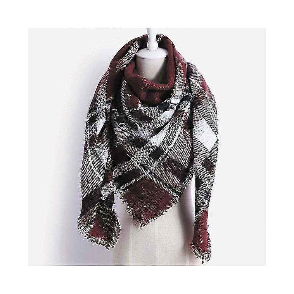 Women's Autumn Winter Scarf Imitation Cashmere Chequered Blanket Scar