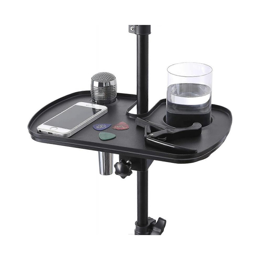Plastic Microphone Stand Tray Stage Concert Performance Acoustic Guitar Accessories with Drink Holder and Mic Stand