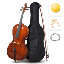 Full Side 4/4 Spruce Panel Cello Tiger pattern process w/ Bag Bow Rosin Bridge Strings