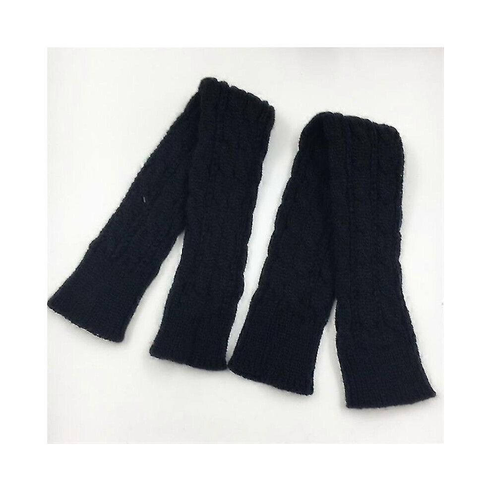 Womens Knitted Arm Warmers Extra Long Fingerless Stretch Gloves Sleeves Mittens