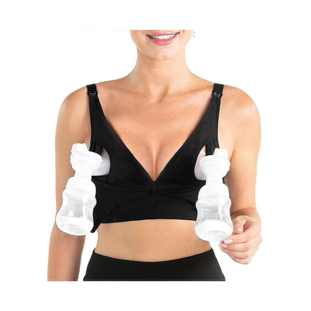Pumping Bra Hands Free, Adjustable Breast Pump Bra And Nursing Bra All In One, All Day Wear for Most Breast Pumps,xl