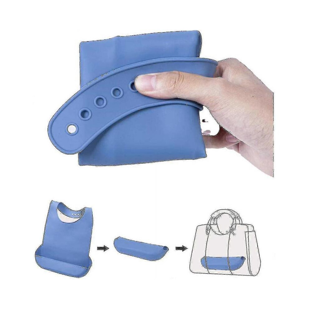Silicone Adult Bib Waterproof Clothing Protector Reusable Apron Mealtime Crumb Catcher