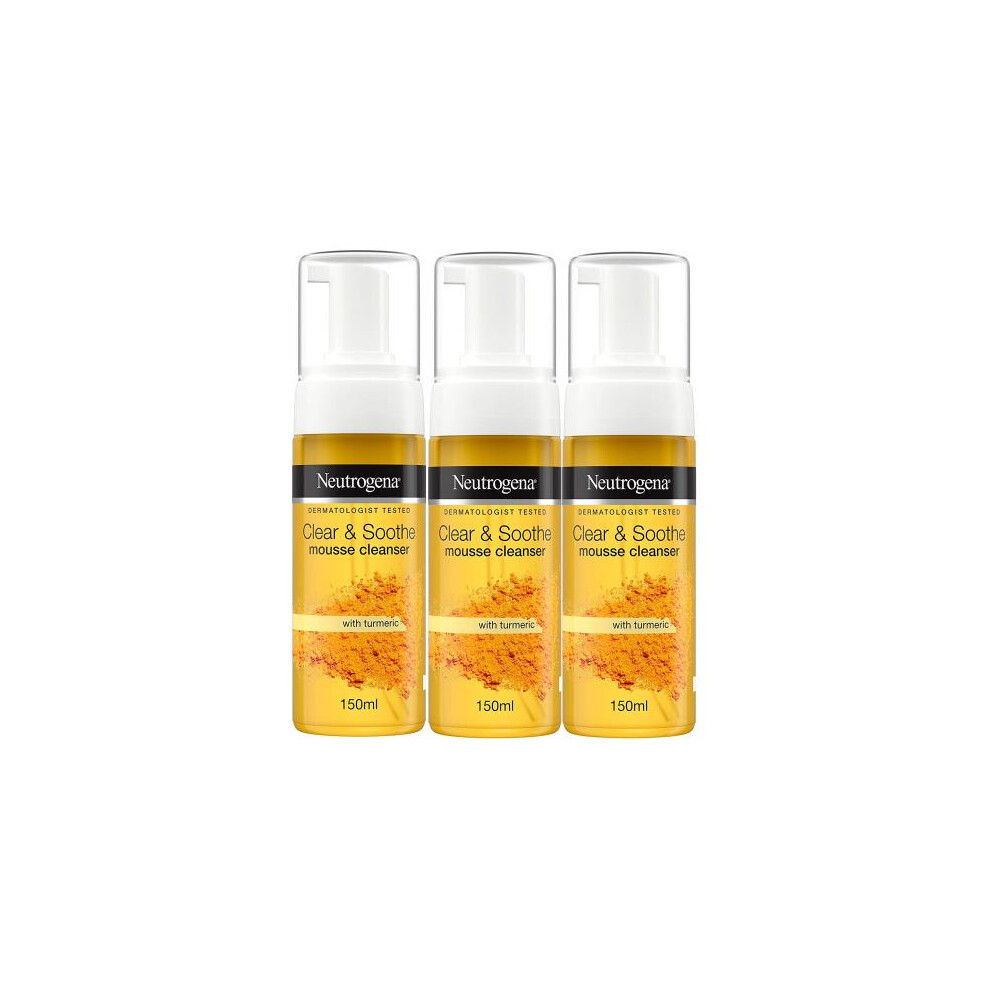 3 x Neutrogena Clear & Soothe Mousse Cleanser 150ml