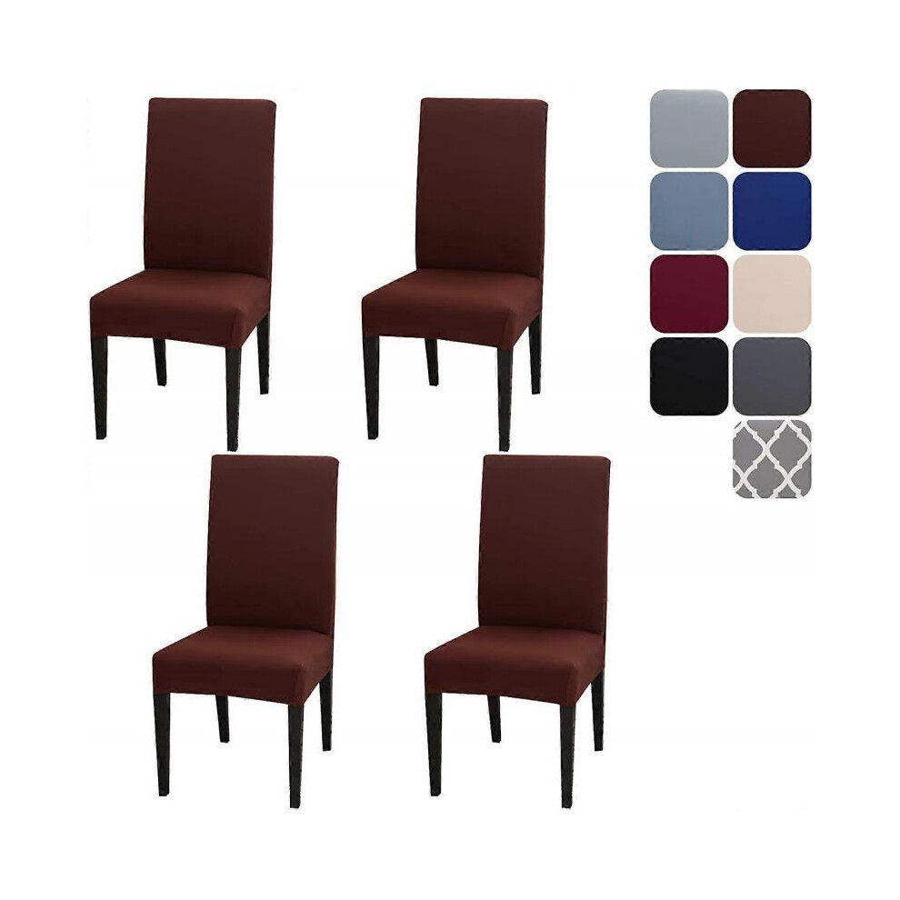 Dining Room Chair Covers Slipcovers Set of 4 or 6, Stretch Removable Washable Dining Chair Protector Decoration Cover Seat Slipcover for HoteHome