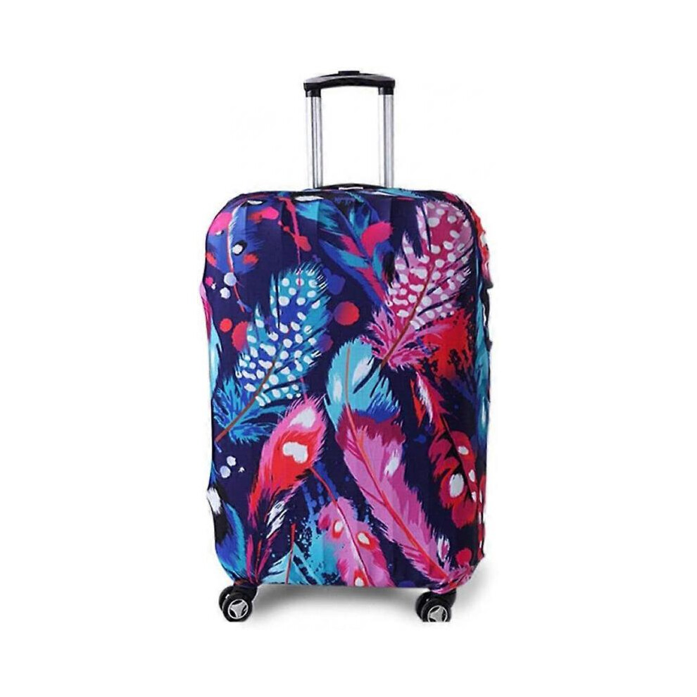 Washable Spandex Elastane Luggage Cover with Label - Fits 19" to 20" Suitcases
