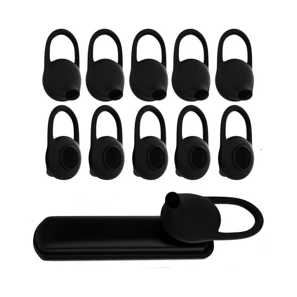 Earbud Soft Replacement Silicone Cover Pads 10Pcs For Bluetooth Headphones Earbuds Headphone Earpiece - Black