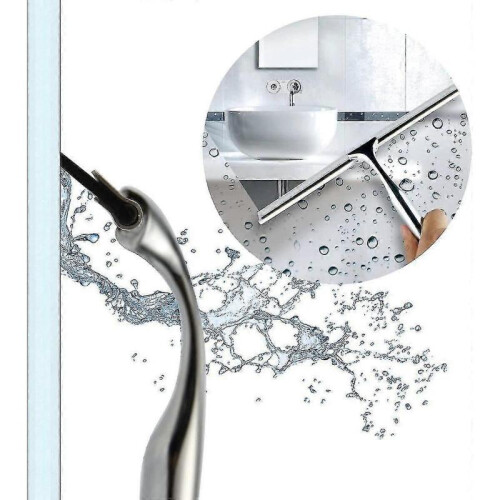 Shower Squeegee Stainless Steel Window Squeegee with Suction Cup Holder 1