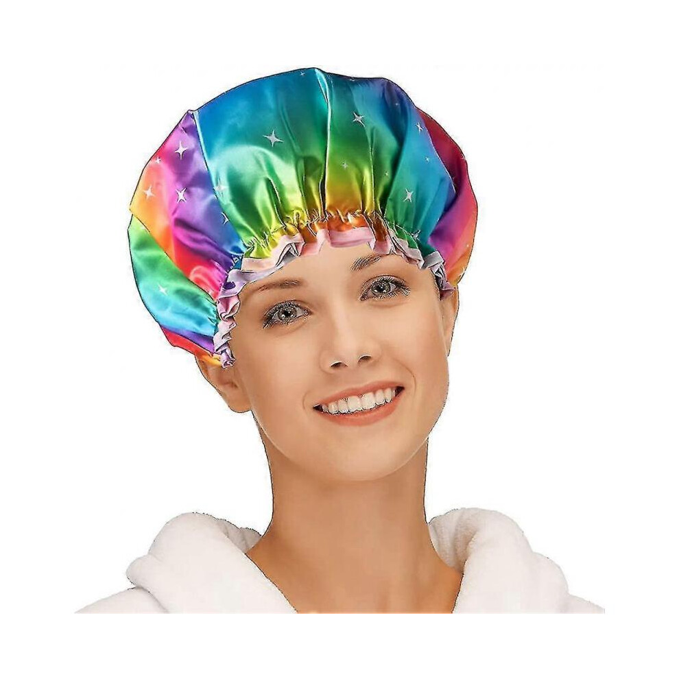 Satin Bonnet Shower Cap for Women Long Hair,large Shower Cap for Kids Sleep Cap