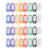 32x Multi-kleuren plastic sleutelhanger ID-tags met splitringsleutelring 7