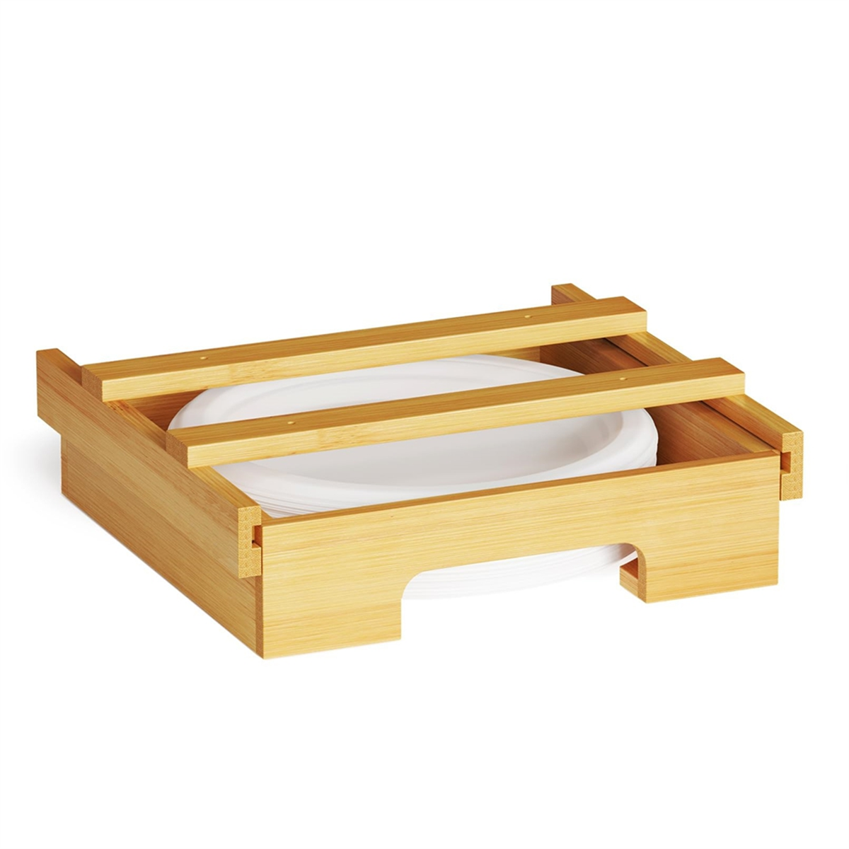 Distributeur D'Assiettes En Bambou 9/10 Pouces - Support Sous Armoire Et Comptoir Pour Cuisine