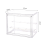 Clear Acrylic Display Case 3 Tier Shelf, Stackable Protection Showcase with Magnetic Door for 6