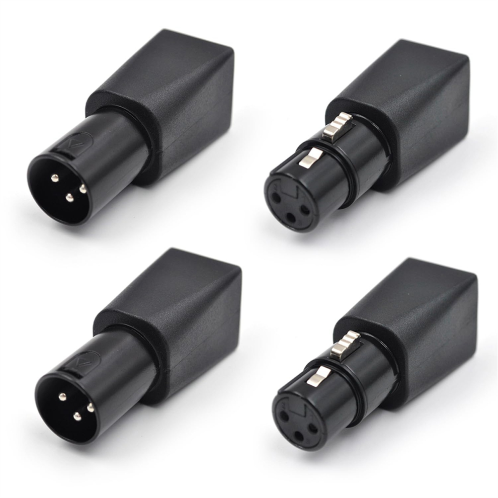 4Pcs To Rj45 Connector Ethernet 3 Pin Xlr Adapter 3-Pin Female & Male For Audio Video 4851966839403