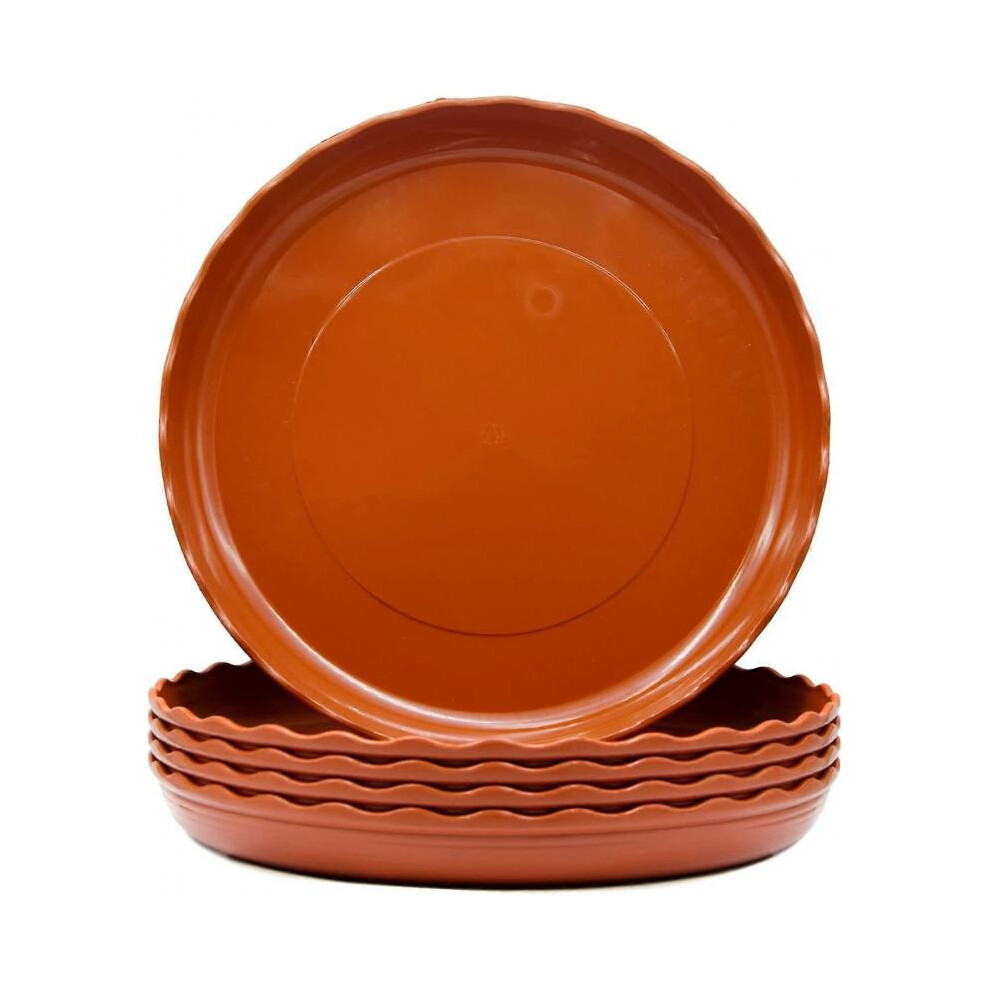 5 Pack Planter Saucers, Durable Thick Plastic Plant Saucers, Heavy Duty Planter Drip Tray for Indoor Outdoor Garden, 29cm
