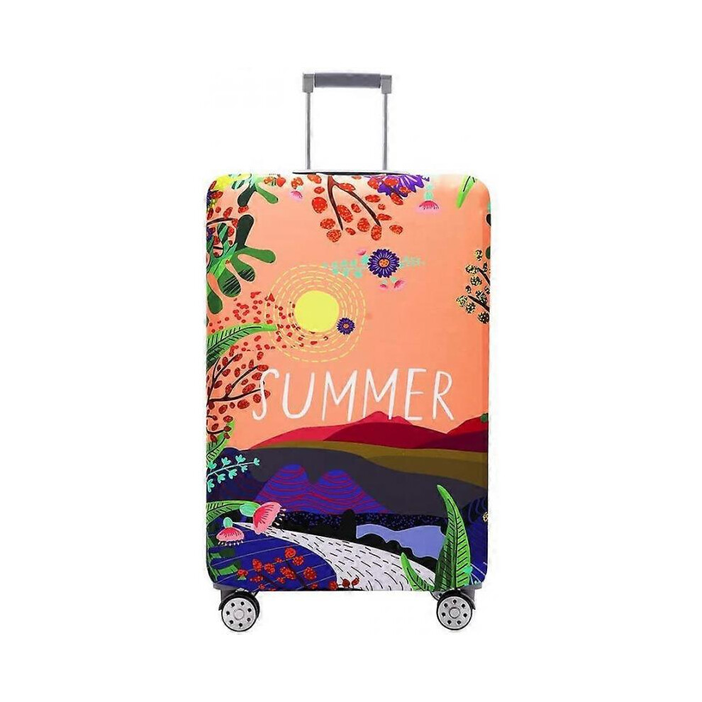 Luggage Cover Washable Suitcase Protector Anti-scratch Suitcase cover Fits 18-32 Inch Luggage (Sunset Glow, S)