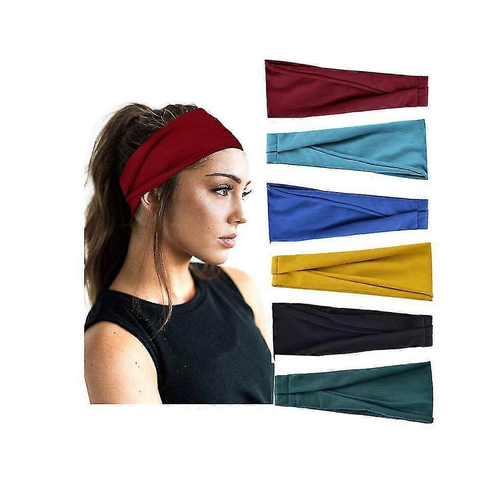 Women's Headbands Elastic Workout Yoga Exercise Headband Sweat Wicking Hair Bands Girls Hair Accessories
