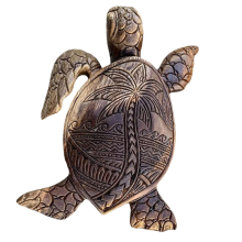 Statue de tortue de mer, animal sculpté en résine hawaïenne, décoration d'intérieur sur la côte océanique