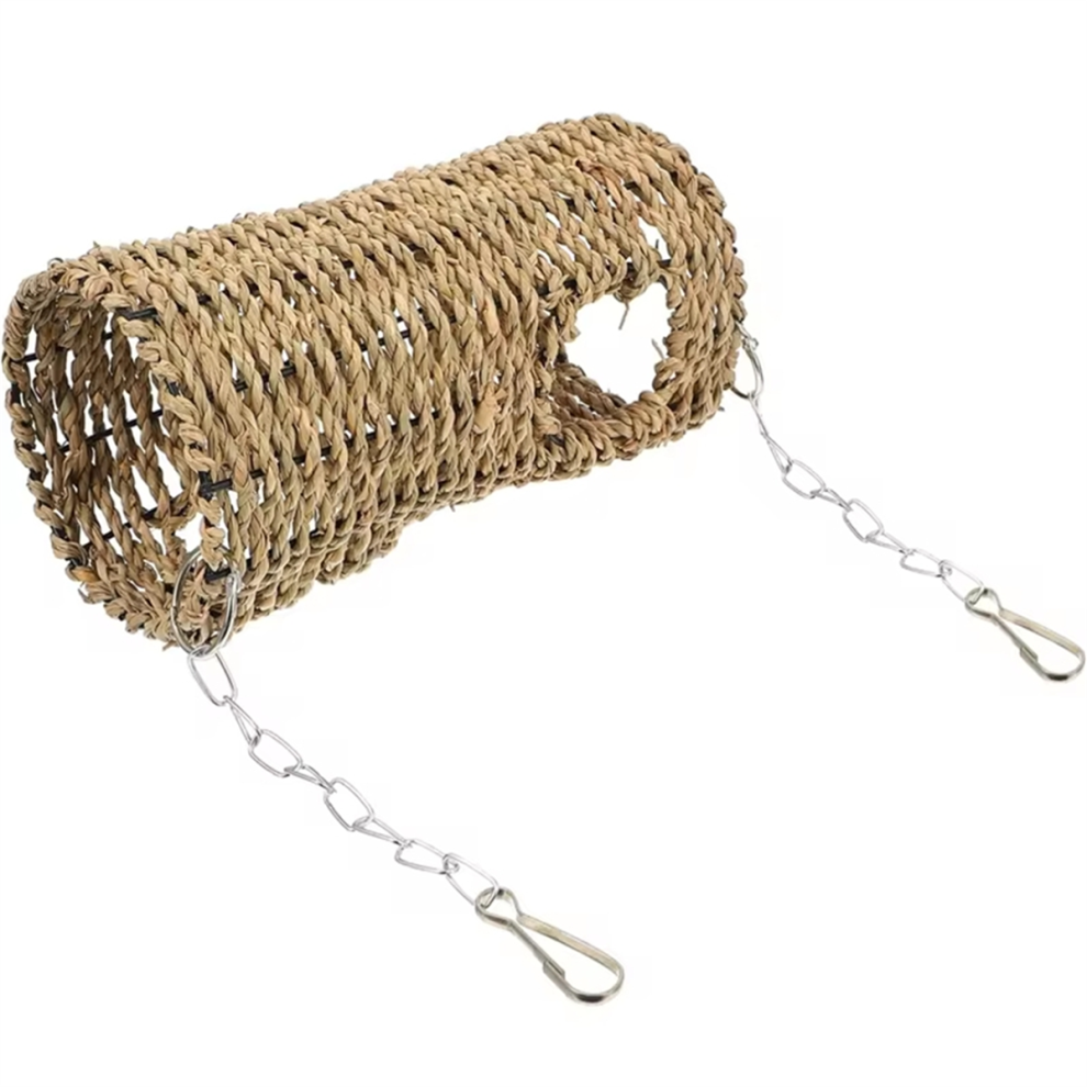 Grass Hammock Play Tunnel Hanging Bed House For Pet Rat Hamster Bird Nest Parrot Seagrass Rattan Houses 4851966845404