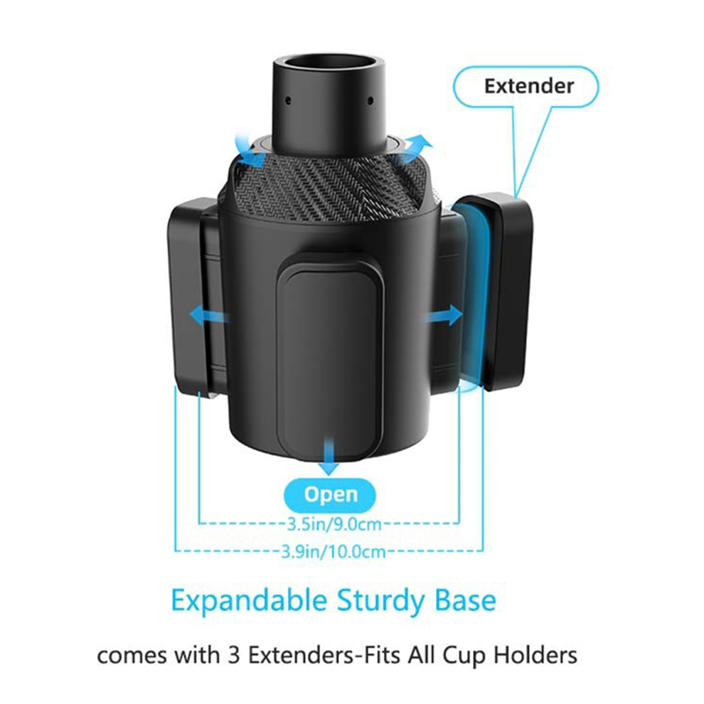 3 In 1 Multifunctional Car Drinks Holder Cup Expander Adapter Rotating Adjustable Base Storage Rack Mount 4851966845374
