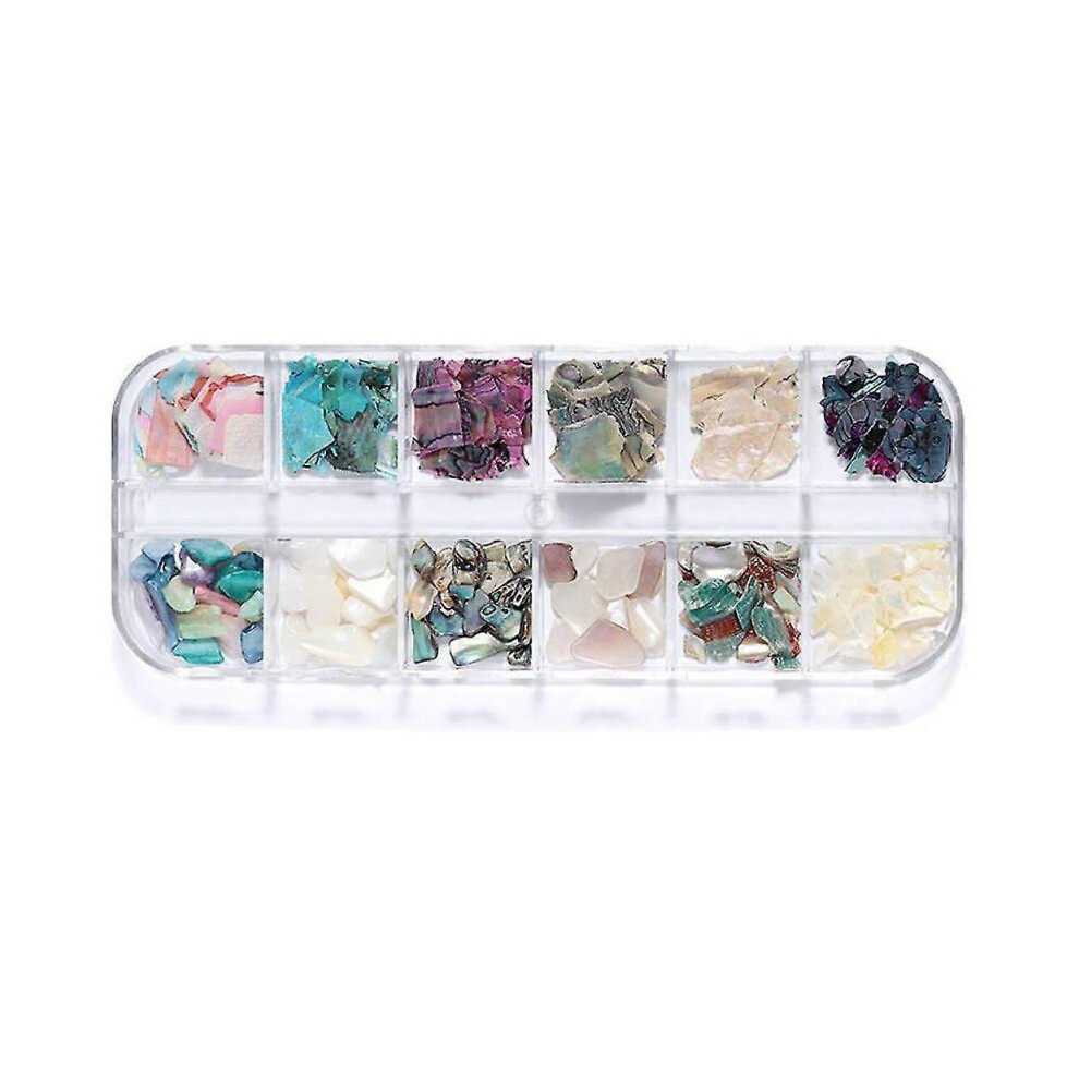 Colorful Seashell Nail Sticker, Natural Abalone Fingernail Decals, 3d Iridescent Glitter Manicure Mermaid Sequins Slices, for Manicures Salon Home