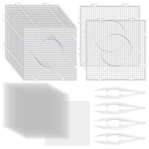 ESTINK Kit Perles à Repasser Enfants 12 Couleurs DIY Plaques Transparentes Loisirs Créatifs