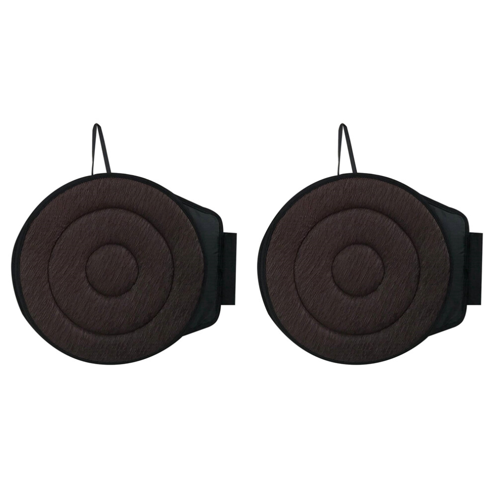 Jojomino 2Pcs 360 Rotating Seat Cushion,15.7In Cushion For Car ,Swivel Elderly Home,Office Chairs Coffee Color
